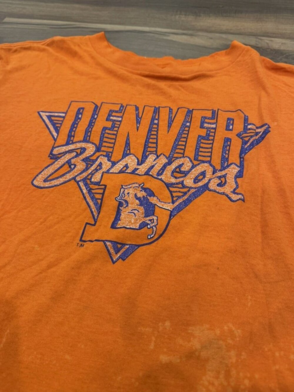 Vintage Denver Broncos shirt mens XL orange blue Champion 1990s football nfl